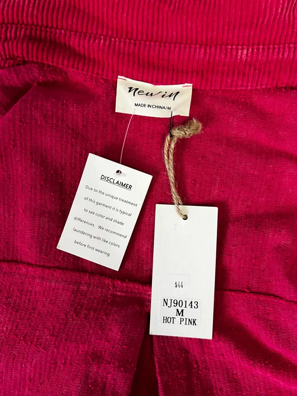 Boutique Corduroy Flannel Jacket Pink Size M - Image 4