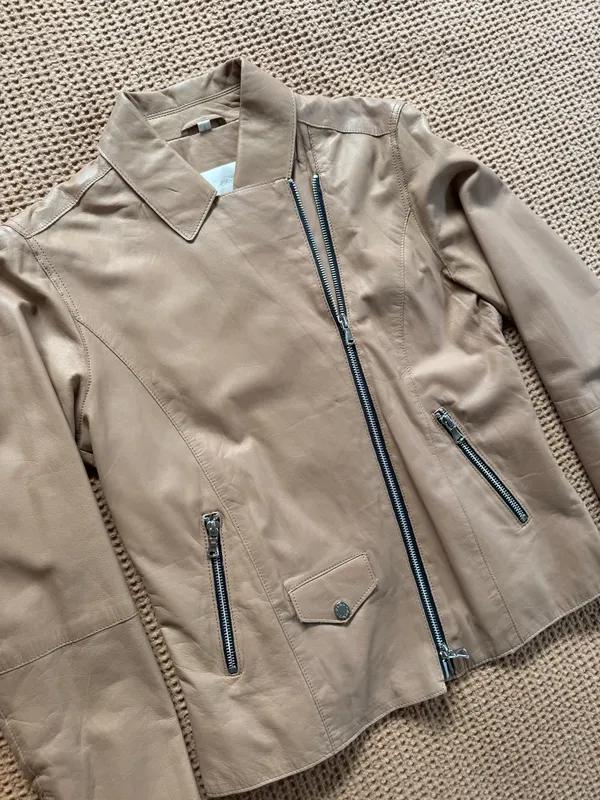 Tan Leather Jacket - Image 2