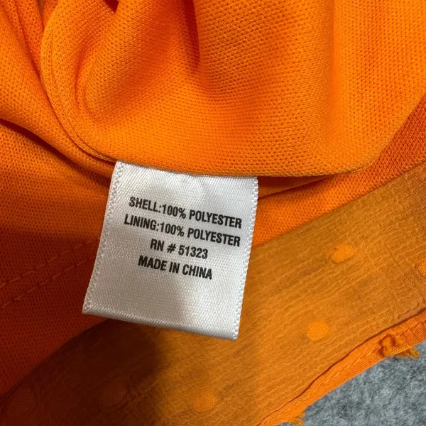 CeCe Womens Ruffle Neck Tie 3/4 Sleeve Clip Dot‎ Blouse Orange Size L - Image 6