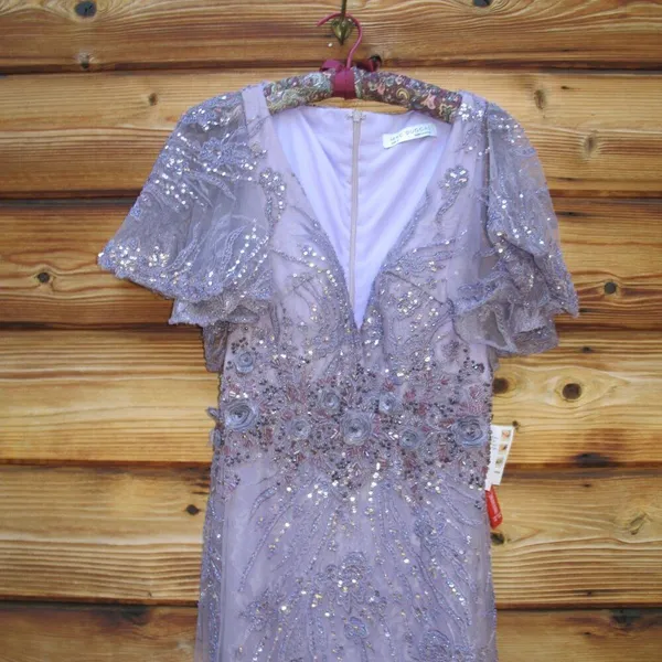 Mac Duggal $798 67493 Womens VINTAGE FLUTTER SLEEVE EVENING GOWN Dress - Image 9