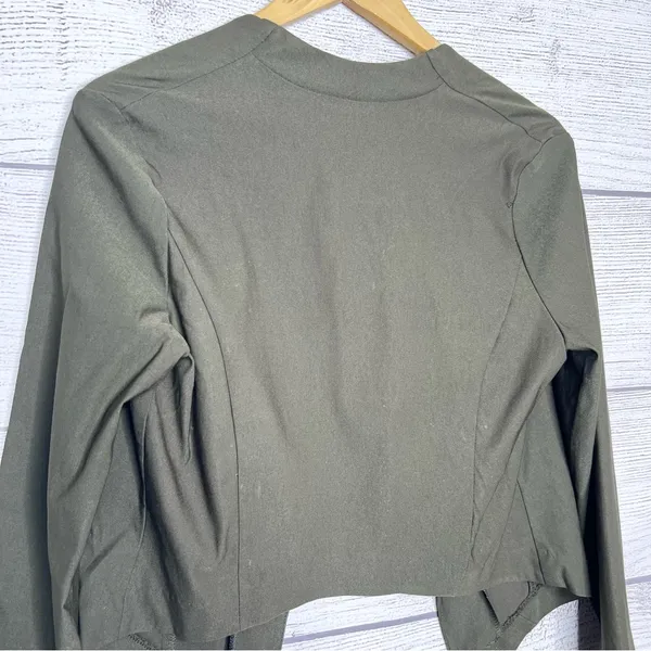 NWT Vintage Wet Seal Y2K Olive Green High Low Cropped Blazer Jacket Size XL - Image 7