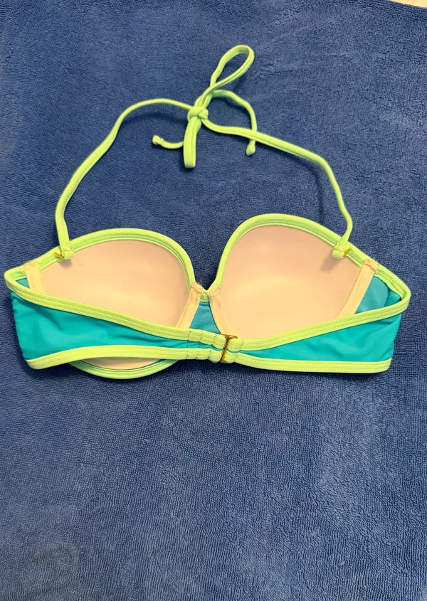 Neon Trim Green Underwire Bikini Top - Women Swim Small InMocean brand - Image 2
