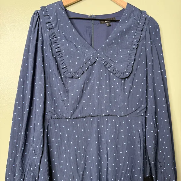 NWT Lulus Sweetie Aura Polka Dot Mini Dress Navy Blue Women’s Size Medium - Image 9