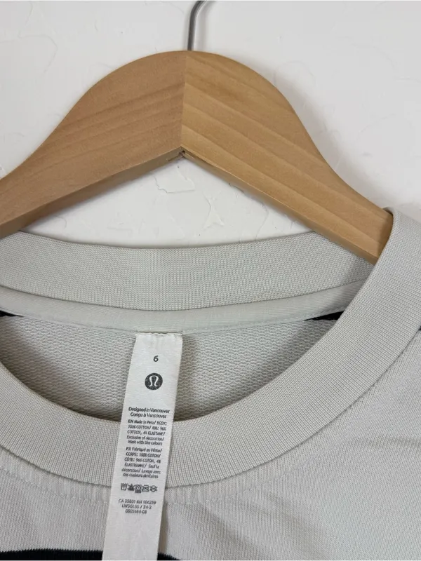 Lululemon Perfectly Oversized Cropped Crew Striped Sweatshirt - Image 4