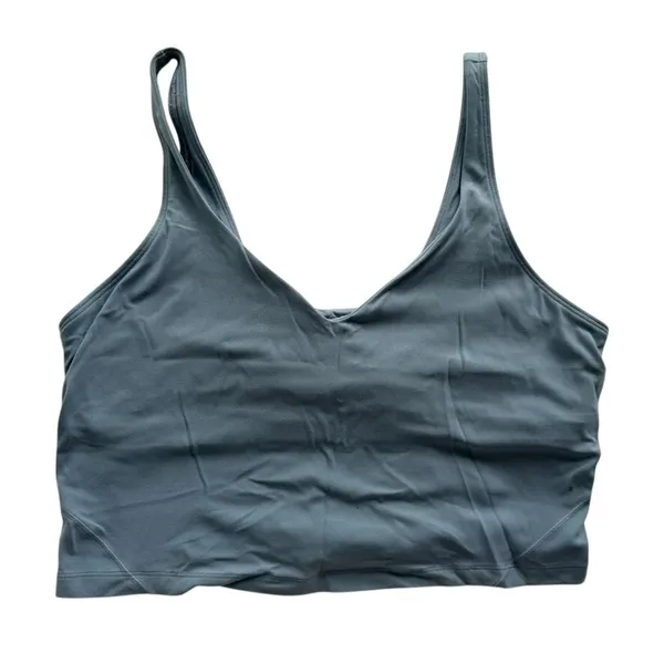 Lululemon Align Tank Chambray Light Blue Size 14 Nulu Scoop Neck Bra Crop Top - Image 3