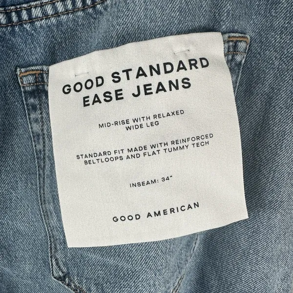 NEW Good American Standard Ease Jeans Mid Rise Relaxed Wide Leg 8/29 34" Inseam - Image 8