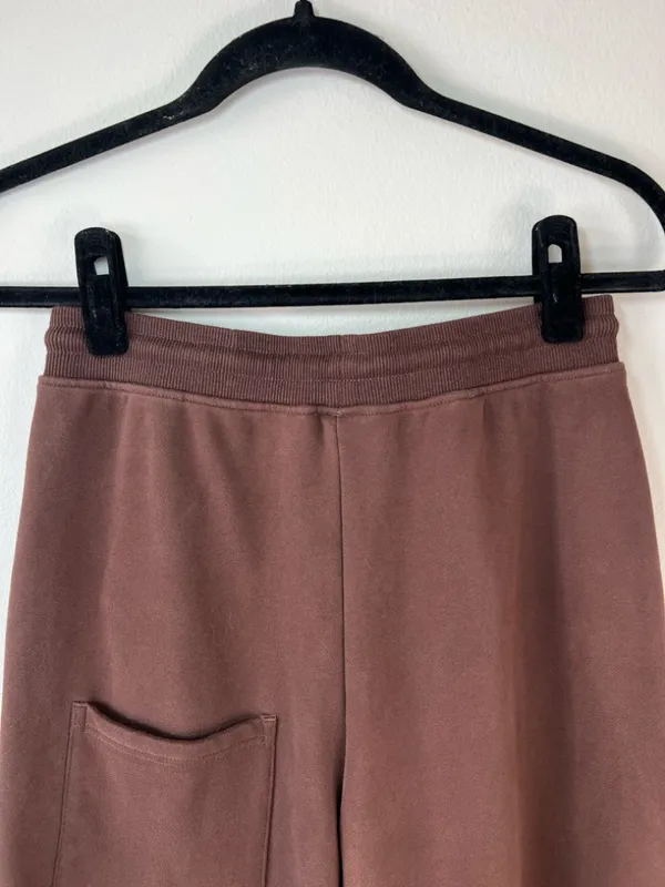 Nap Balloon Hem Barrel Joggers Sweatpants Brown Drawstring Neutral Loungewear Sm - Image 7