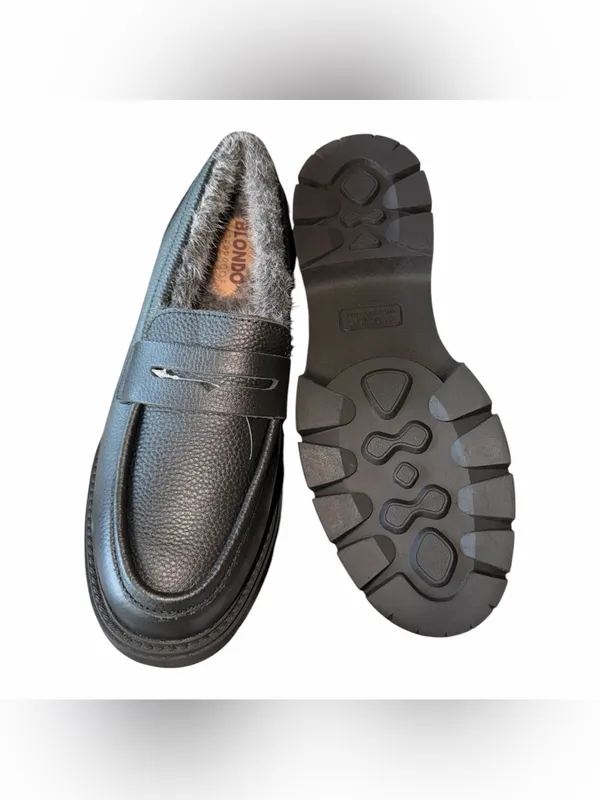 NEW $140 BLONDO Kimora Waterproof Platform Penny Loafer Black Leather SZ-8.5 - Image 9