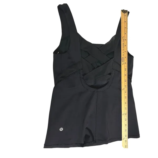 Lululemon Athletica Black Crisscross Back Tank Top Size 6 - Image 3