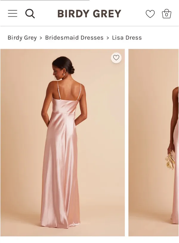 Birdy Grey Lisa Bridesmaid Dress Shiny Satin Rose Gold - Image 3