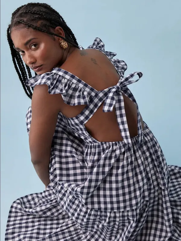Gingham Reformation Hartford Dress - Image 2