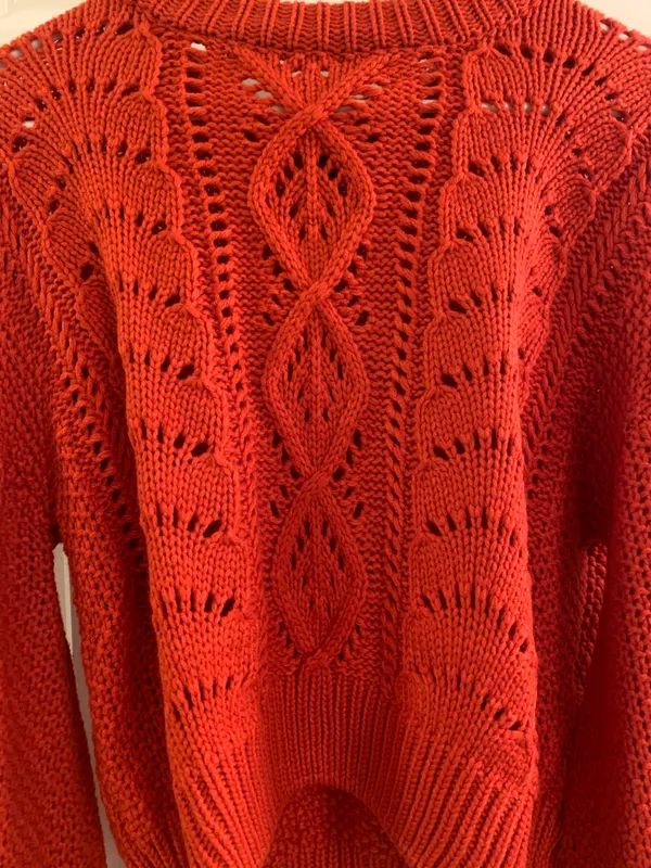 Boutique Red Knit Sweater Size L - Image 2