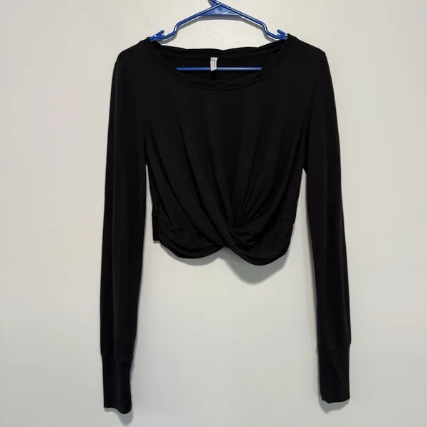 Free‎ People Movement Undertow Long Sleeve Crossover Twist Front T-shirt Small - Image 4
