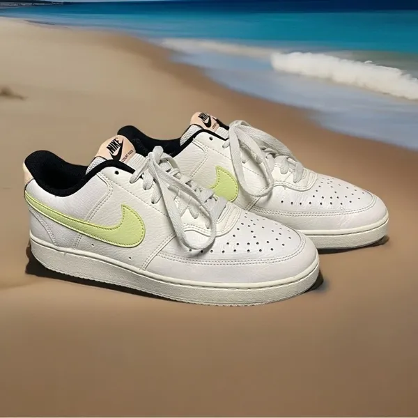 Nike Court Vision White/Green Women's Leather Tennis Shoes Size 9 - Image 2
