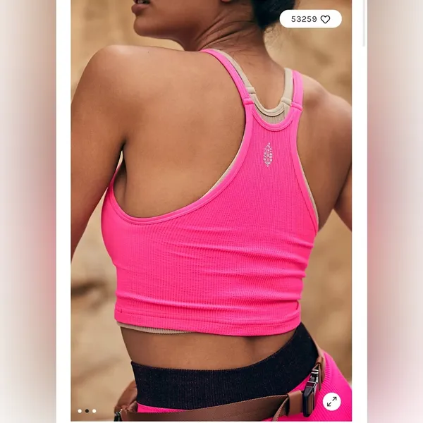 Free People Happiness Runs Crop Tank Malibu XL - Image 3