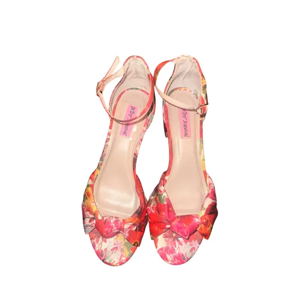 Betsey Johnson Ivee floral ankle strap block heel sandals - Image 3