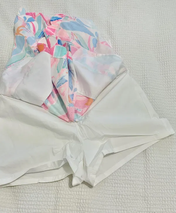 Lilly Pulitzer collette scalloped lined mini skirt cotton skort out to sea watercolor sailboat - Image 4