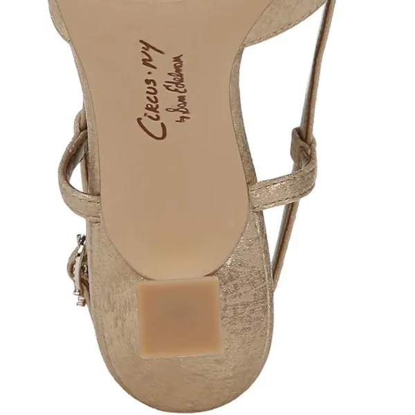 Circus by Sam Edelman NY Monica Gold Metallic Slingback Heels Bow Detail Women’s Size 9 - Image 4