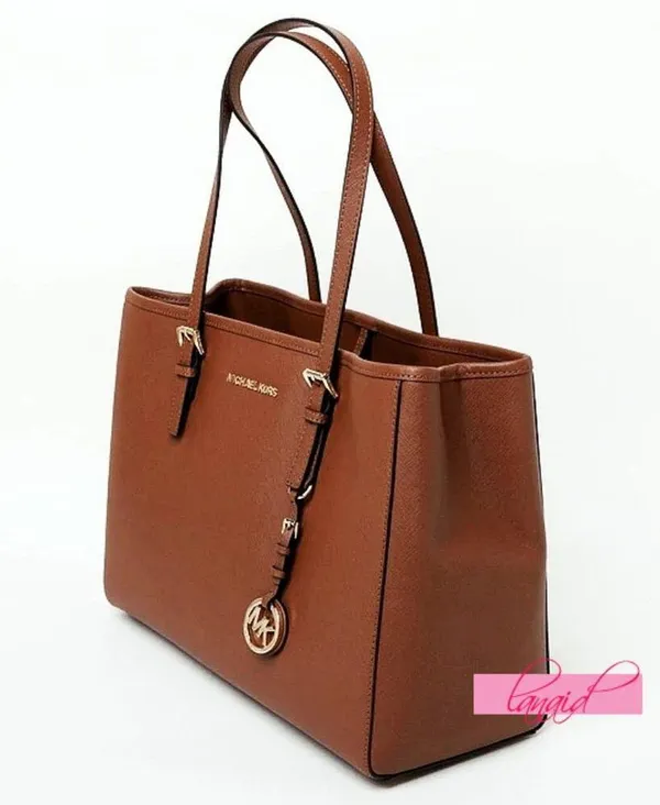 Michael Kors Jet Set Saffiano Leather Tote Bag Luggage Large Big Shoulder Purse - Image 5