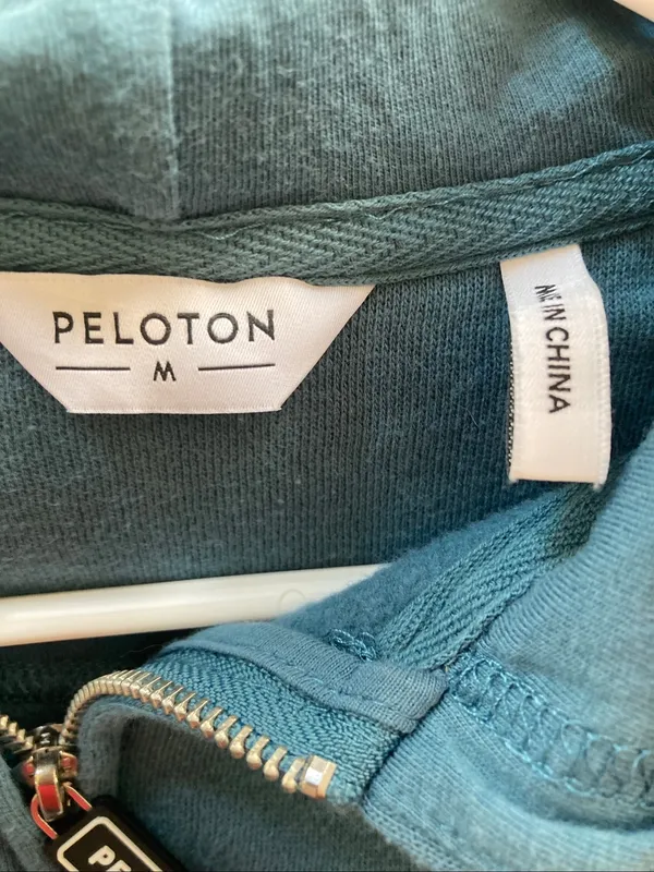Peloton Digi Bloom Lightweight Teal Full Zip Hoodie Medium Woman’s - Image 3