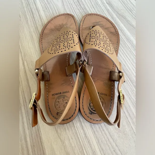 Tory Burch Tan Leather Sandals - Image 2
