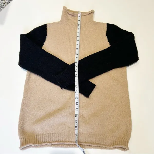 On Trend Cream and Black Turtleneck Sweater - Image 5