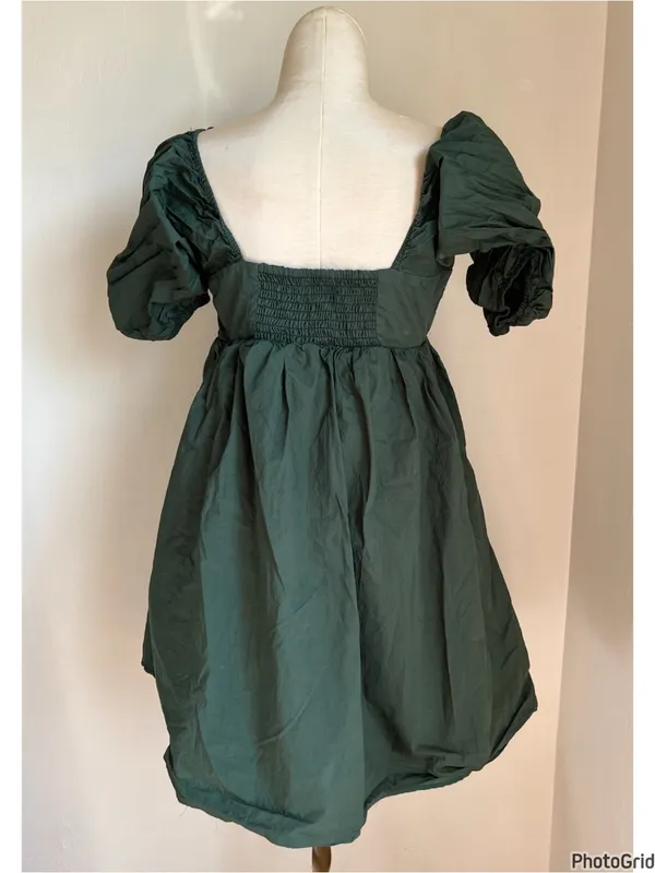 Tuckernuck Hyacinth House Green Sasha Emerald Puff Sleeve Dress XS - Image 3