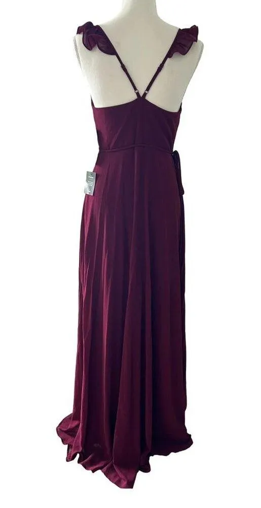 Lulus Burgundy Maxi Prom Full Length Gown Size M NEW - Image 2