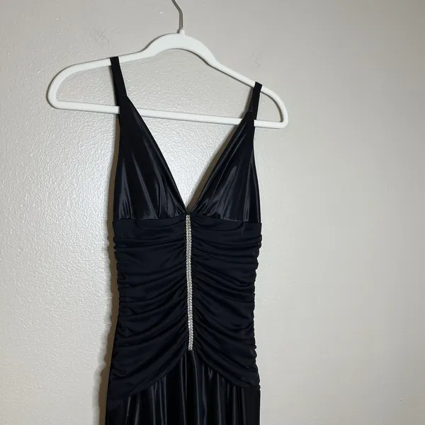 Vtg Y2K Whimsigoth Black Dress Event Witchy Glam Fairy Grunge Windsor‎ 90s - Image 4