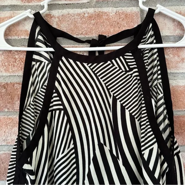 Zara Abstract Striped Tie Back Tank Top NEW Women’s XS Black White - Image 2