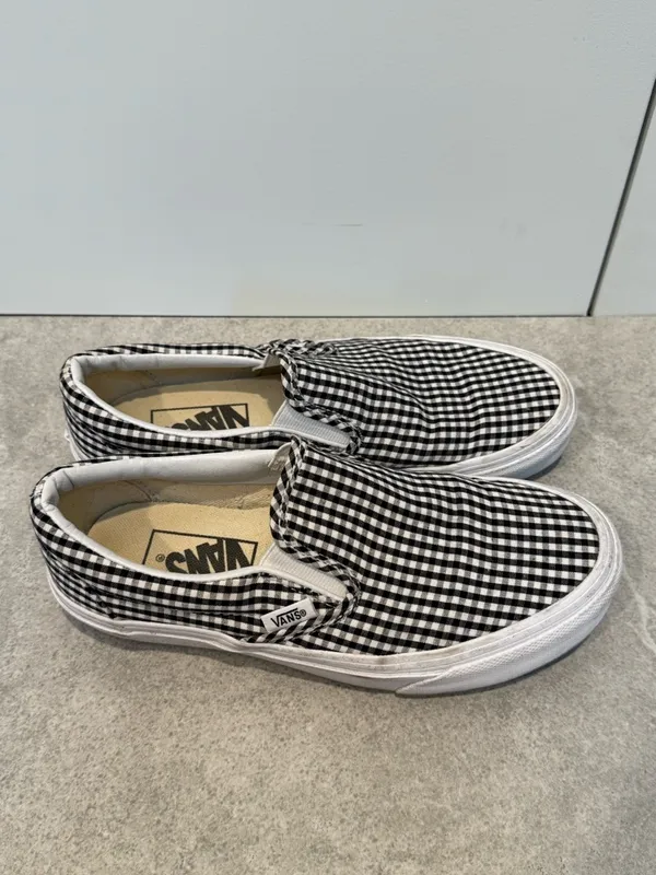 Vans Slip-On Sneakers Black and White Gingham - Image 2