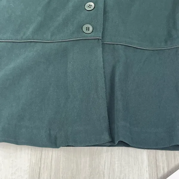 American Vintage Vintage 90s Y2K DBY Green Suede Notched Collar Button Blazer 7/8 - Image 6