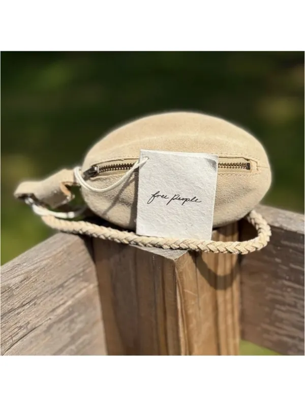 NEW Free People Kingsley Tan Suede Braided Wristlet NWT - Image 3