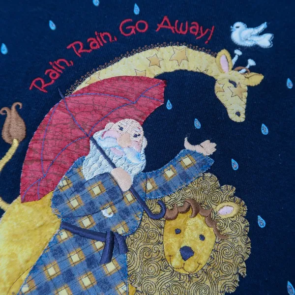 Vintage 90s Top Stitch by Morning Sun Noah’s Ark Quilted Embroidered Sweatshirt - Image 5