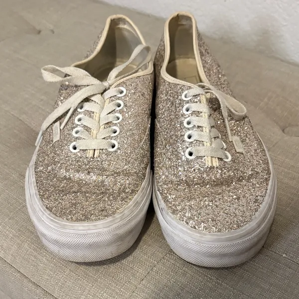 Vans Women's Glitter Lace-Up Sneakers 9 - Image 5