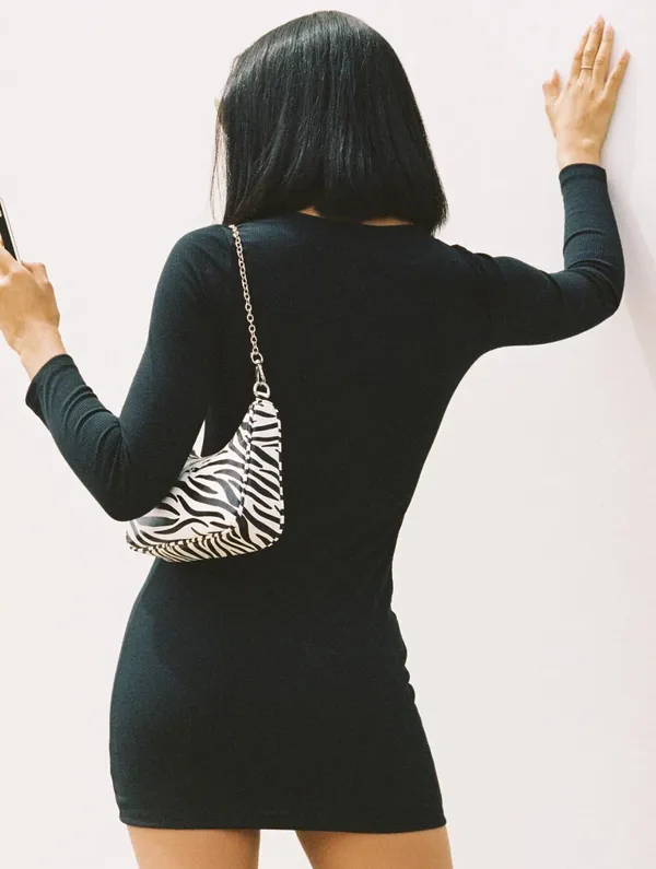 Princess Polly Black Mini Dress Long Sleeve - Image 4