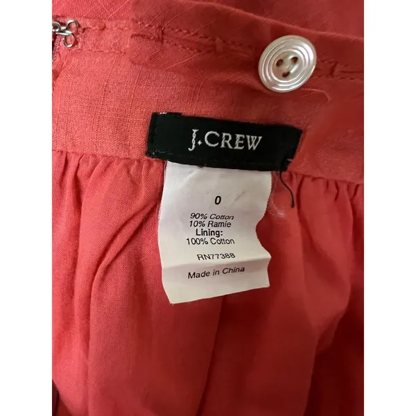 J. Crew Pink Cotton Spaghetti Strap Layered Full‎ Skirt A line Dress Size 0 - Image 5