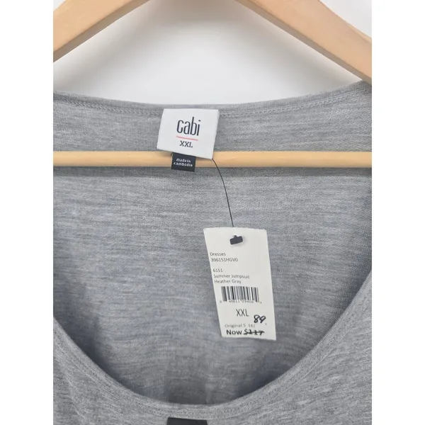Cabi Summer‎ Jumpsuit Womens XXL Heather Gray 6151 Sleeveless Keyhole Wide Leg - Image 3