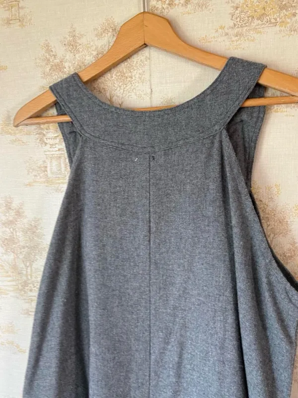 Vintage 70s 80s Miss Joni Grey Wool Blend Pinafore Jumper Dress XL XXL - Image 8