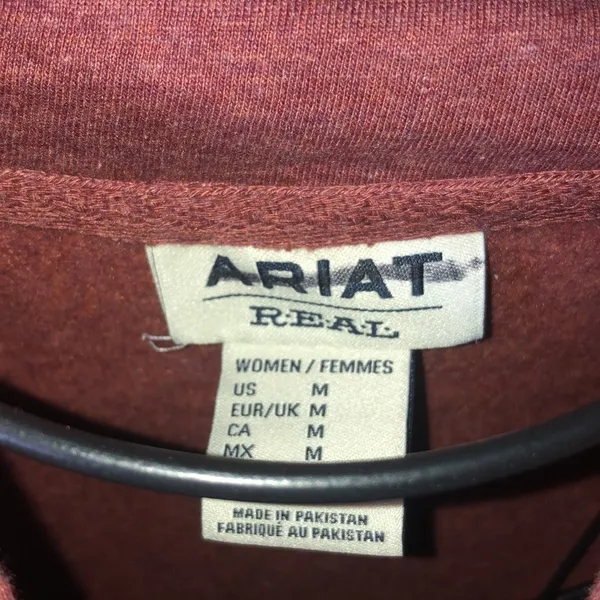 Womens Ariat real hoodie Maroon western country comfy causal size medium USA​ - Image 6