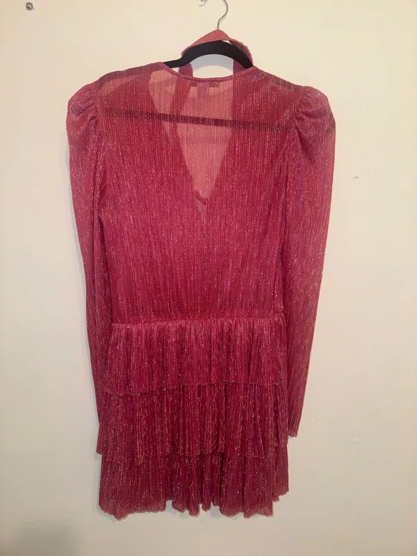 Sabina Musáyev Carry Metallic Foil Ruffled Minidress - Image 4