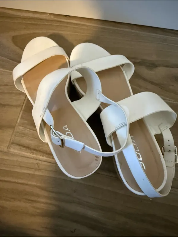 Soda White Two-Strap Slingback Sandals - Image 2