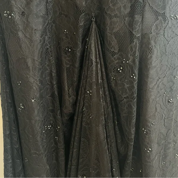 Rachel Allan Womens Lace Beaded Maxi Skirt Size 4 Black Whimisigoth Witchy Prom - Image 6