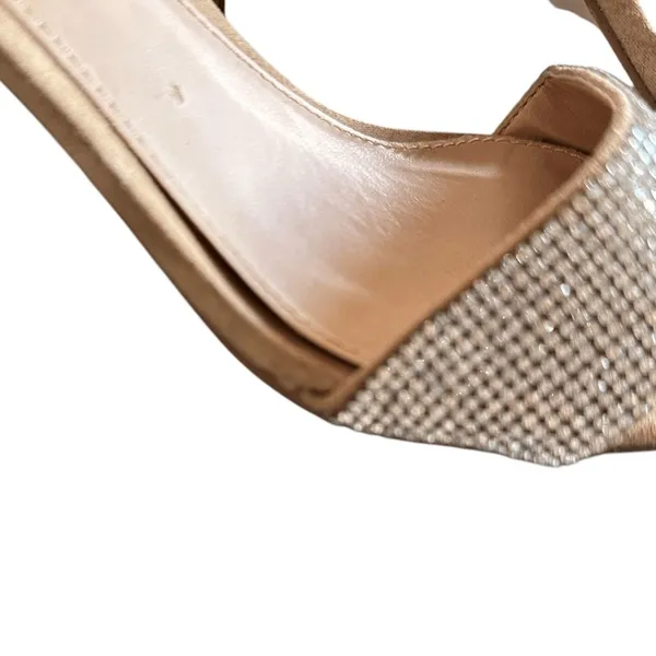 Steve Madden Women's Natural Fierce Rhinestone Slingback Heels Size‎ 7 - Image 7