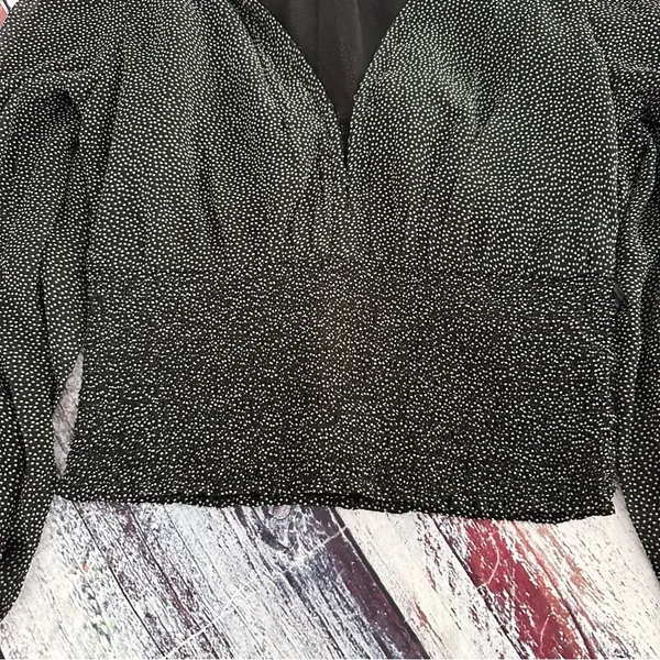 Abercrombie & Fitch Black Polka Dot Chiffon Blouse​ - Image 4