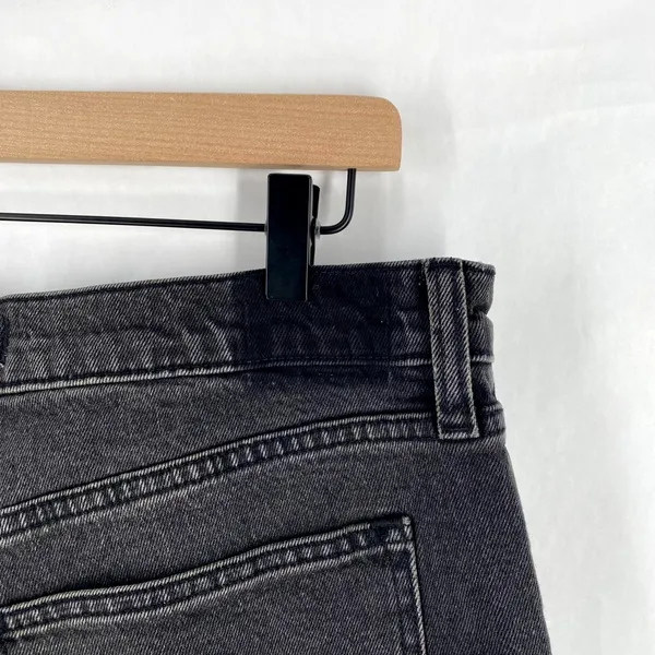 Abercrombie & Fitch Curve Love High Rise 90s Straight Jeans‎ Womens 32 Black - Image 6