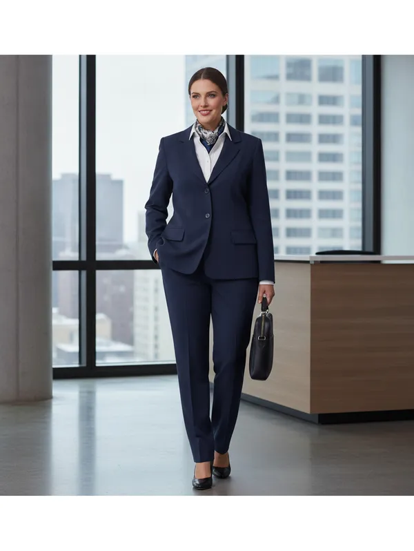 Eddie Bauer Womens Petite 14 Navy Blue 90s Vintage Blazer Career Office Jacket - Image 6