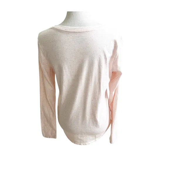 Carhartt Top Women's Medium Pink Speckled Relaxed Fit V-Neck Long Sleeve Classic - Image 2