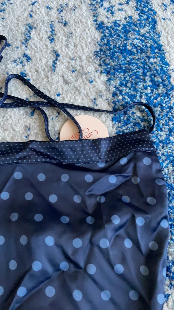 Camila Coelho Pauleta Top in Navy Polka Dot - Image 7