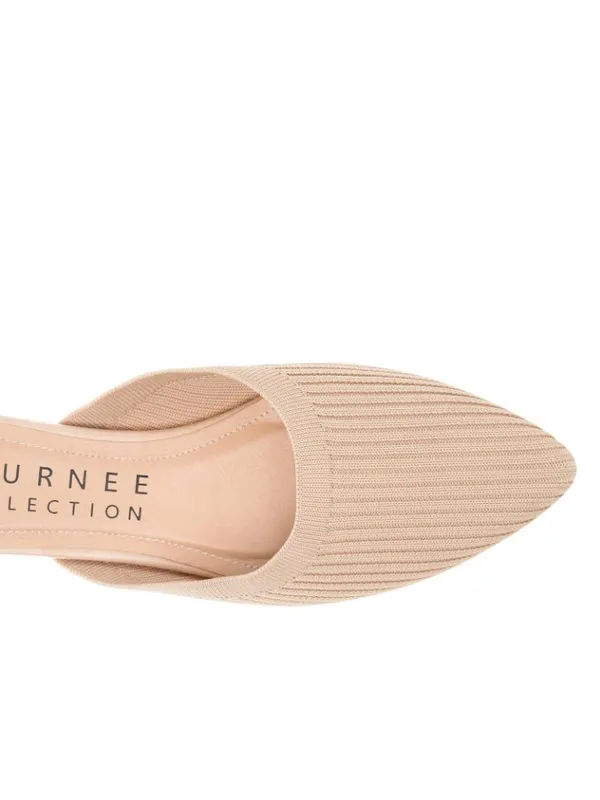 NWT Journee Collection Womens Knit Slip-On Aniee Mules ANIEE Beige Brown 7M - Image 4